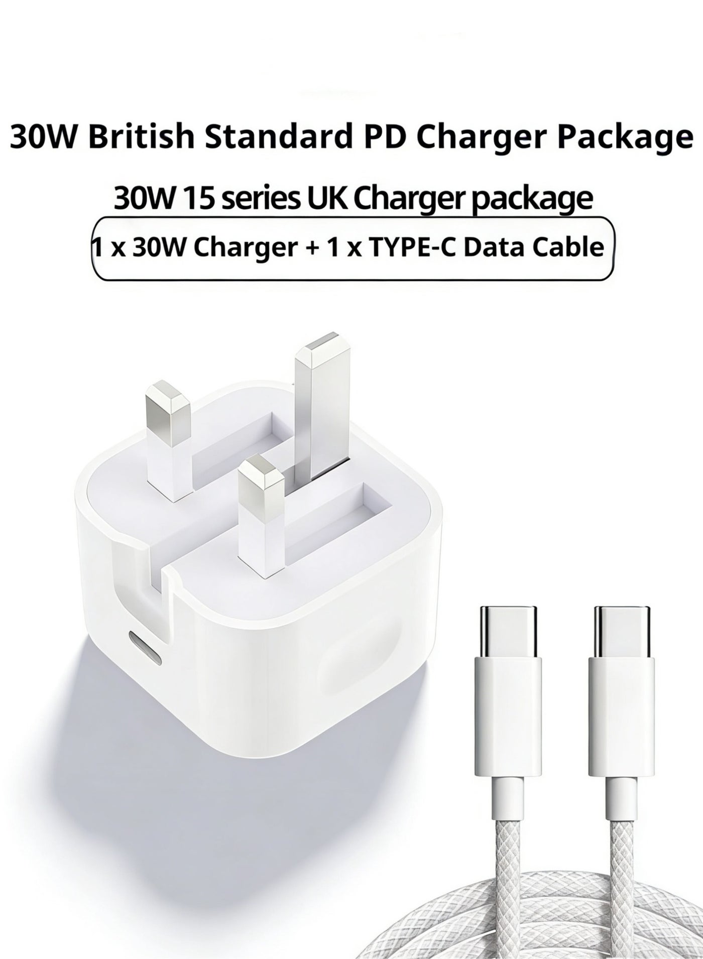 Phone 16/15 Pro Max Charger with USB C Port 30 Watt with 1 Meter Phone Fast Charging Cable C-Type to C-Type for i Phone 16/15 Pro max/15 Pro/15 plus/15, Samsung S24 and all USB C phones/tablets