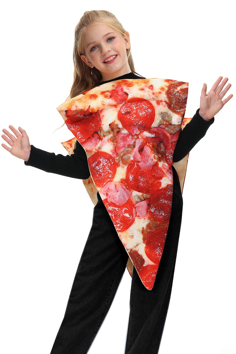 AOBUTE Kids Pizza Costume Funny Halloween Outfit Child Pizza Slice Boys Girl Food Mascot Suit 57 Years