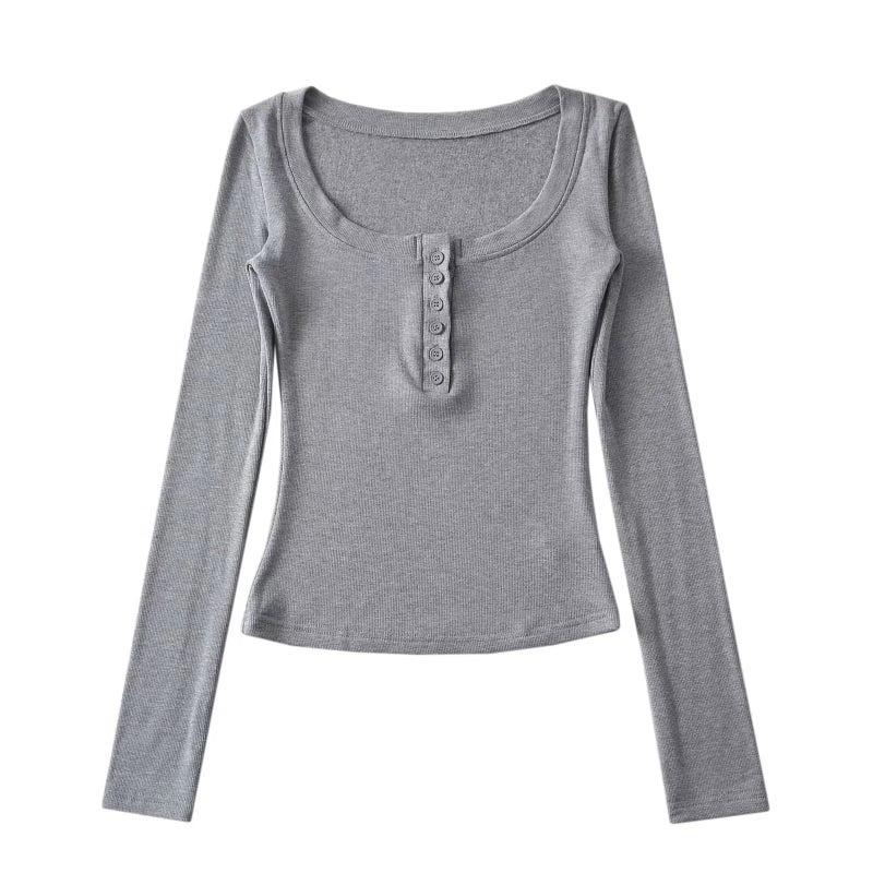Pure Desire Style Low Square Collar Fleece-Lined Bottoming Shirt Women'S Inner Wear Tight Short Waist Tight Top Long Sleeve T-Shirt - Image 4