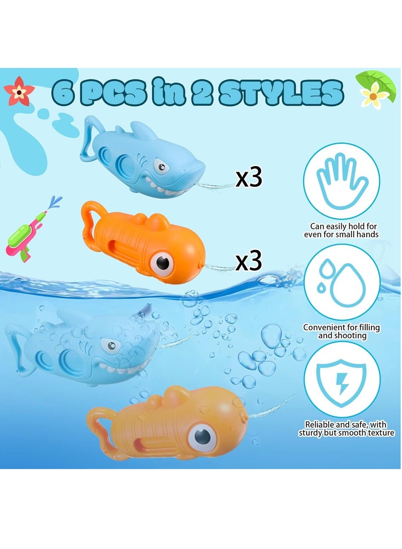 Excefore 6 Pcs Water Squirt for Kids Small Animal Shark Clown Fish Water Pistol for Toddlers Boys Girls Outdoor Summer Swimming Pool Beach Party Favor Toys, 2 Styles - Image 3