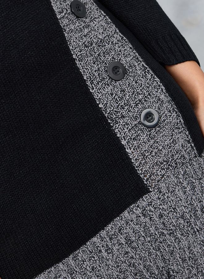 Styli Shawl Collar Knit Dress  - Image 3