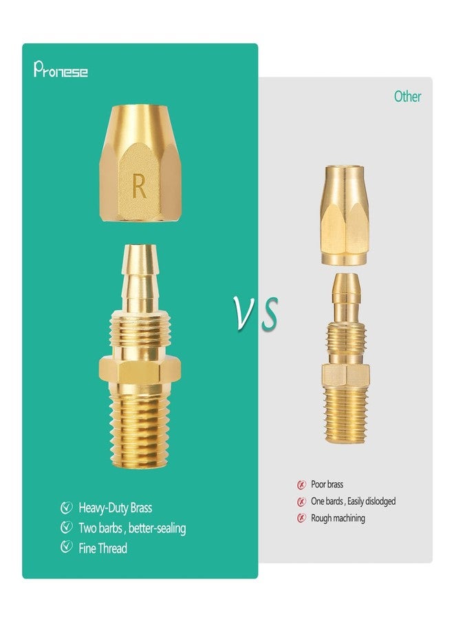 Pronese Pack of 2 High Quality Brass Pneumatic Rubber Hose End Pieces Reusable Repair Fitting 3/8 Inch Rod for ID 3/8 Inch Rubber Air Hose with 1/4 Inch NPT - Image 5