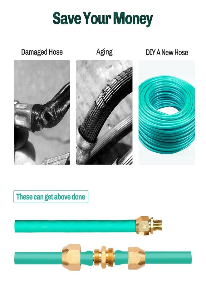 Pronese Pack of 2 High Quality Brass Pneumatic Rubber Hose End Pieces Reusable Repair Fitting 3/8 Inch Rod for ID 3/8 Inch Rubber Air Hose with 1/4 Inch NPT - Image 3