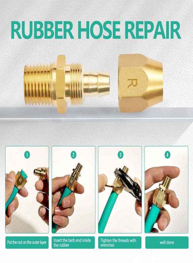 Pronese Pack of 2 High Quality Brass Pneumatic Rubber Hose End Pieces Reusable Repair Fitting 3/8 Inch Rod for ID 3/8 Inch Rubber Air Hose with 1/4 Inch NPT - Image 4