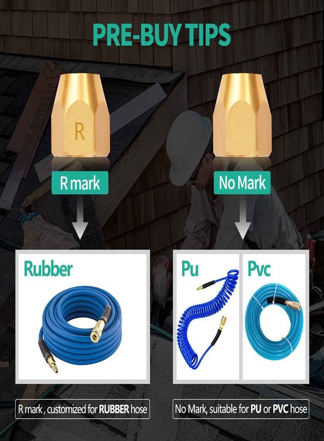 Pronese Pack of 2 High Quality Brass Pneumatic Rubber Hose End Pieces Reusable Repair Fitting 3/8 Inch Rod for ID 3/8 Inch Rubber Air Hose with 1/4 Inch NPT - Image 2