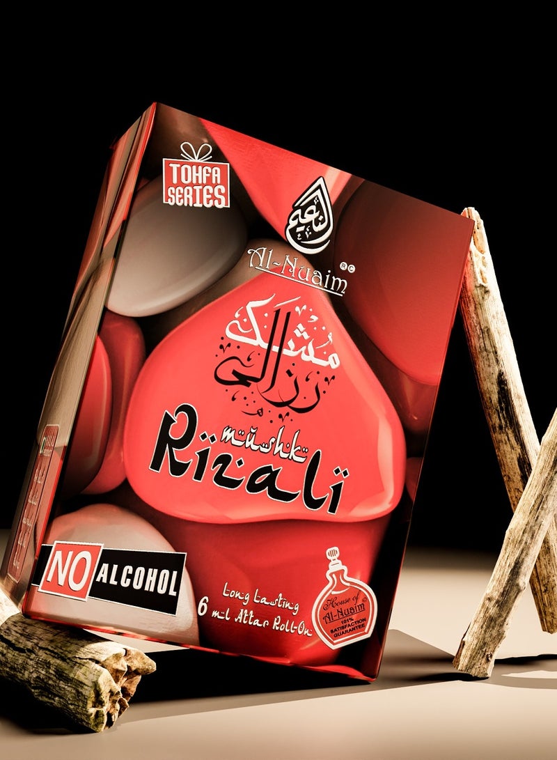 Al Nuaim Al-Nuaim Tohfa Series Mushk Rizali Attar Roll On for Men & Women - Pack of 4 (6ml Each) | Alcohol Free Attar | Long Lasting Fragrance - Image 5