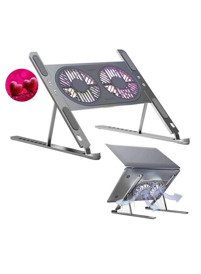Jmary Laptop Cooling Pad Laptop Cooler Laptop External Fan Laptop Cooling Stand with Fan Computer Cooling Fan for Gaming Laptop MacBook Air Pro 9 17" Notebook Aluminum - Image 1