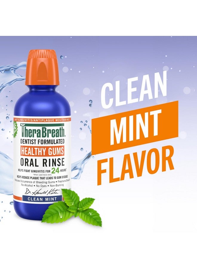 Therabreath Healthy Gums Mouthwash Clean Mint, Antigingivitis, Dentist Formulated, 16 Fl Oz (2-Pack) - Image 2