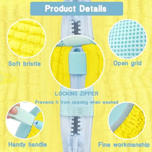 Mowtential Shoe Washing Machine Bag（2 Pack）- Reusable Shoe Washing Machine Bag, With 2 Drying Racks 12 Cleaning Ball, Sneaker Tennis Cleaner Kit, Quick Clean for Busy Families-Yellow - Image 5