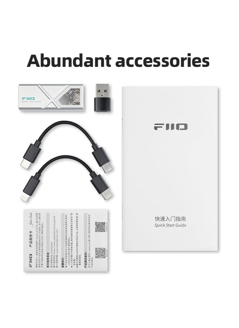 FiiO - FiiO/JadeAudio KA13 Portable DAC Dongle, USB-C Adapter, 3.5mm and 4.4mm Outputs Compatible with Android/iOS System/PC/Music Players, PCM 384kHz/32bit | DSD256 550mW high Power (Black) - Image 1