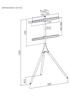 HXDream TV Stand Free Standing Tv Stand Portable TV Stand for 43 to 65 Inch Screen TVs TV Display Stand Height Adjustable Swivel and Wood Tripod Base Floor Standing Tv Stand  - Image 5