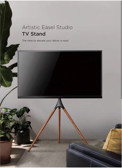 HXDream TV Stand Free Standing Tv Stand Portable TV Stand for 43 to 65 Inch Screen TVs TV Display Stand Height Adjustable Swivel and Wood Tripod Base Floor Standing Tv Stand  - Image 4