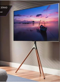 HXDream TV Stand Free Standing Tv Stand Portable TV Stand for 43 to 65 Inch Screen TVs TV Display Stand Height Adjustable Swivel and Wood Tripod Base Floor Standing Tv Stand  - Image 3