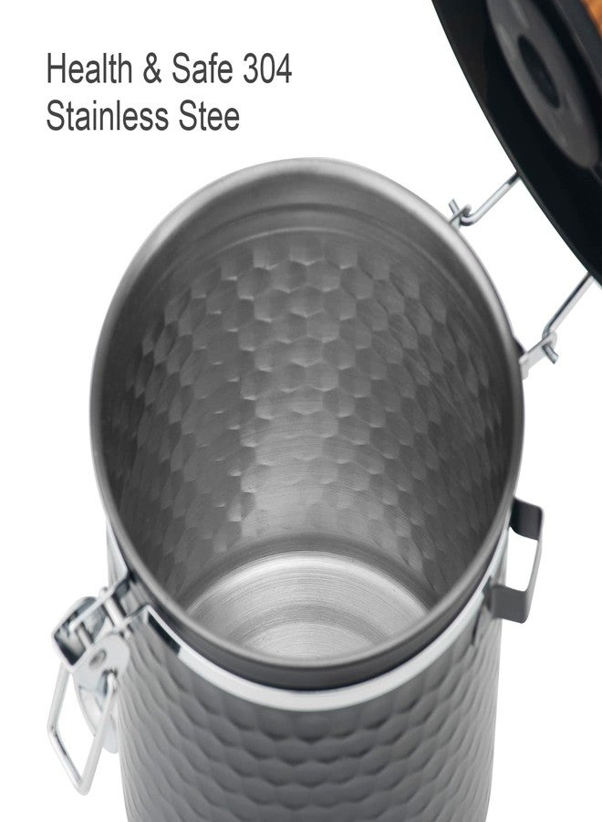 TEDSWAIT Coffee Canisters Airtight Coffee Bean Storage Container Kitchen Stainless Steel Food Storage Container with Scoop Date Tracker & CO2 Valve 61Fl Oz (Diamond Black) - Image 4