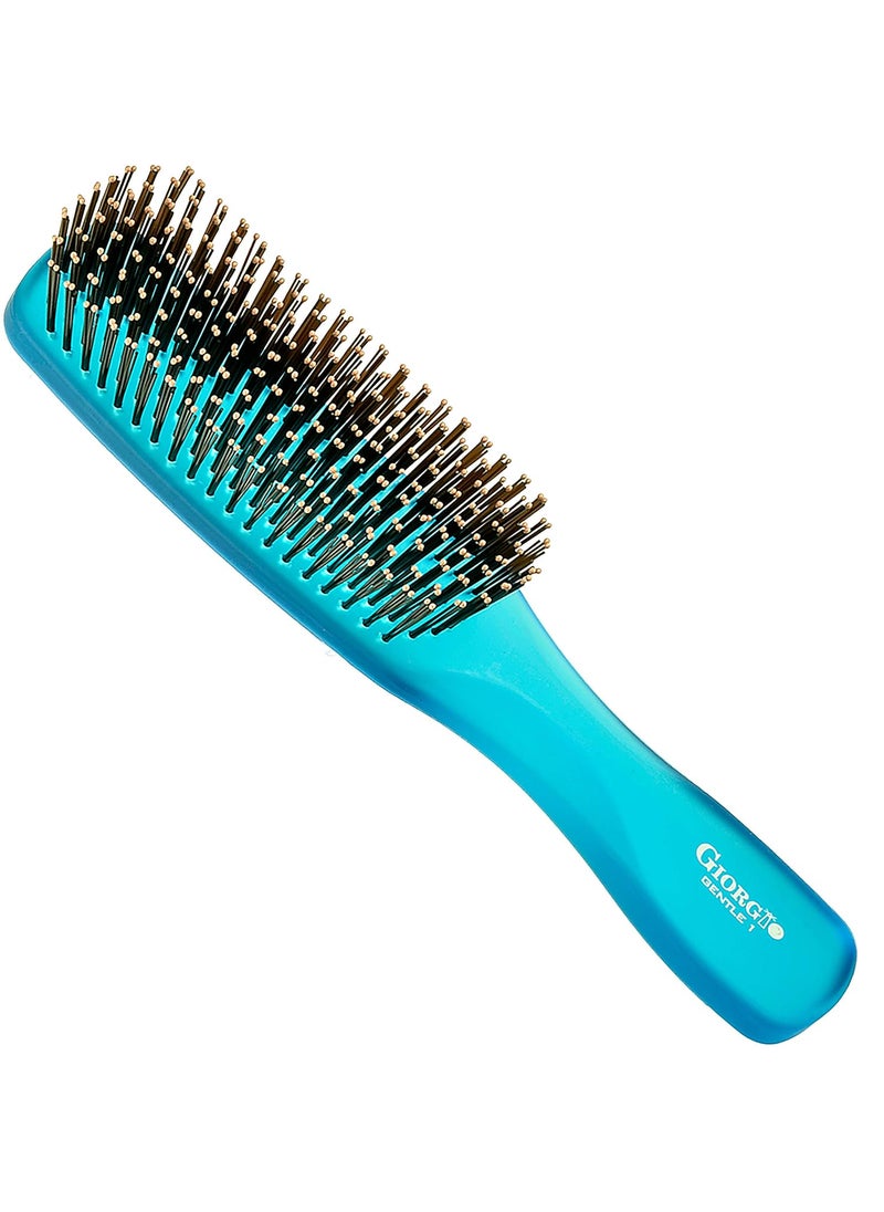 Giorgio Giorgio GION1B Neon Blue 775 inch Gentle Touch Detangler Hair Brush for Men and Women Soft Bristles for Sensitive Scalp Wet and Dry for all Hair Types Scalp Massager Brush Stimulate Hair Growth 