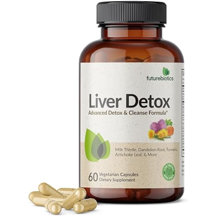 Futurebiotics Liver Detox Advanced Detox & Cleanse Formula Supports Healthy Liver Function with Milk Thistle, Dandelion Root, Turmeric Artichoke Leaf, & More, Non-GMO, 60 Vegetarian Capsules - Image 1
