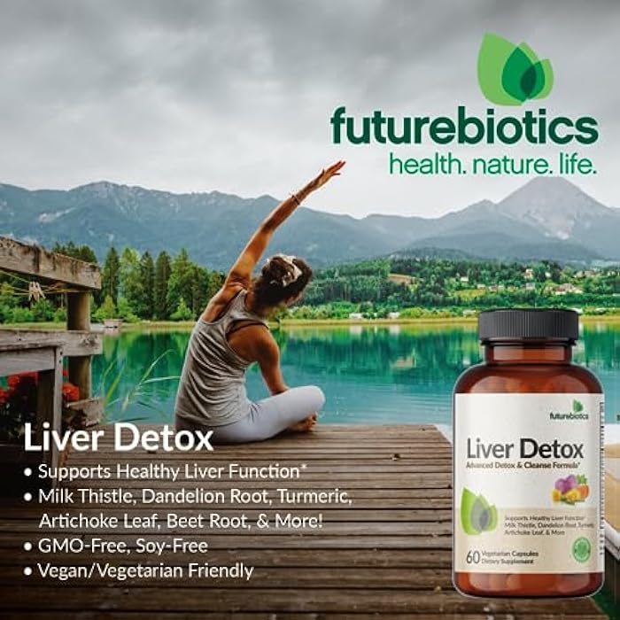 Futurebiotics Liver Detox Advanced Detox & Cleanse Formula Supports Healthy Liver Function with Milk Thistle, Dandelion Root, Turmeric Artichoke Leaf, & More, Non-GMO, 60 Vegetarian Capsules - Image 3