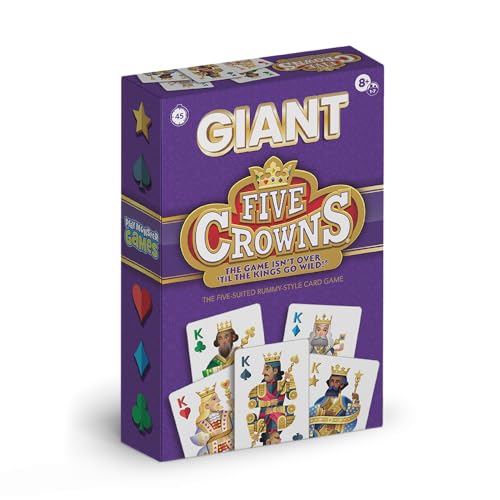 PlayMonster Five Crowns Giant Card Games  Jumbo Playing Cards Card Game for Kids and Adults Family Game Night 5 Suited Rummy Style Card Game Ages 8 - Image 1