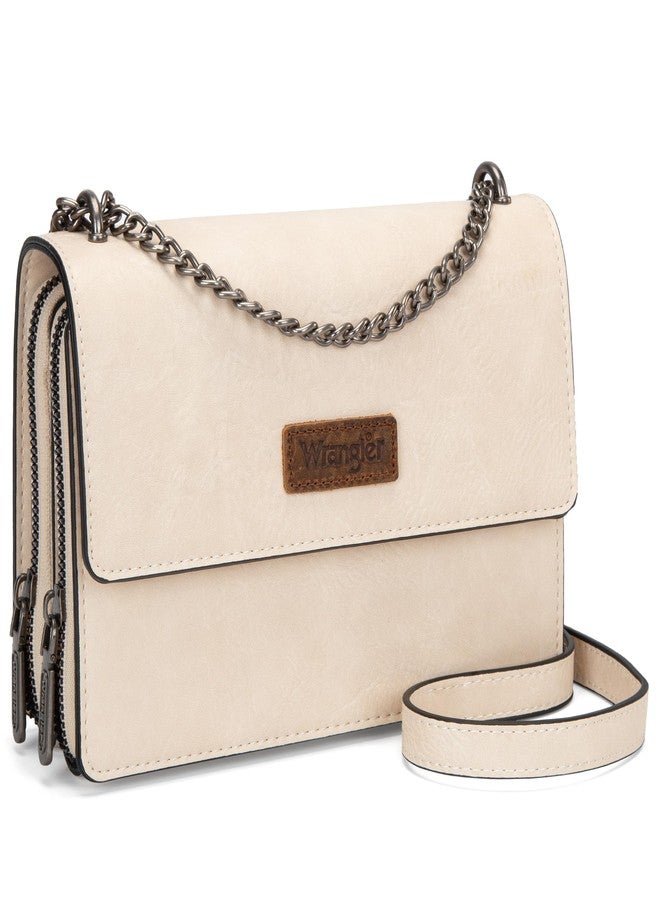 Wrangler CrossBody Purse for Women Western Small White Clutch Wallet Trendy Shoulder Bag with Chain Strap Gift WG149-236TN - Image 1