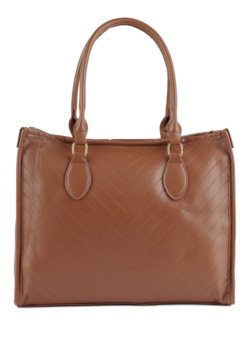 London Rag Brown Chevron Pattern Tote Bag