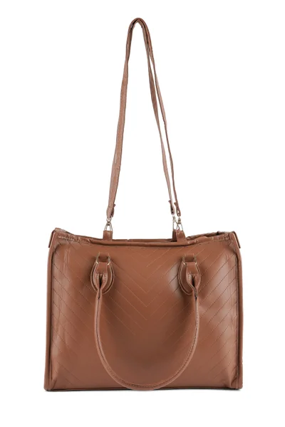 London Rag Brown Chevron Pattern Tote Bag
