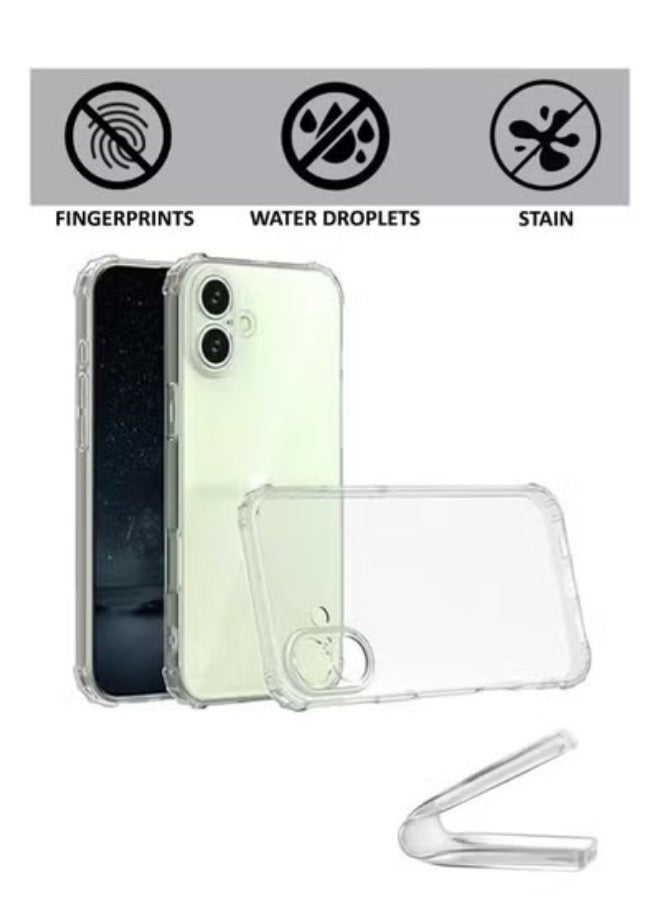 JAJEEK Case Cover for iPhone 16 Plus – Ultra Clear Shockproof Silicone TPU Back Case with Raised Edge Protection, Anti-Yellowing Flexible Transparent Soft Phone Cover for Everyday Durability – Clear - Image 3