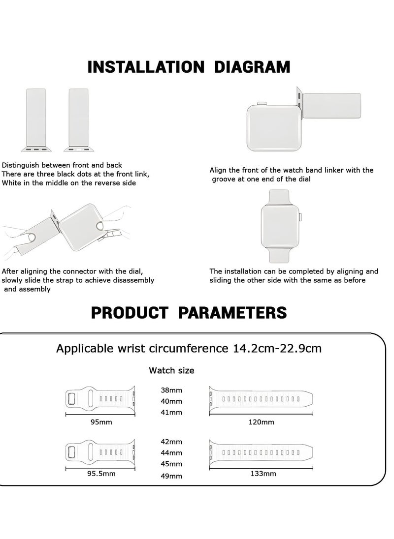 Generic - Compatible with Apple Watch Band 38mm 40mm 41mm 42mmBands for Men Women, Unique Rugged Design Silicone Wristband Strap for iWatch Series 10/9/8/7/6/5/4/3/2/1/SE 2/1 Starlight - Image 1