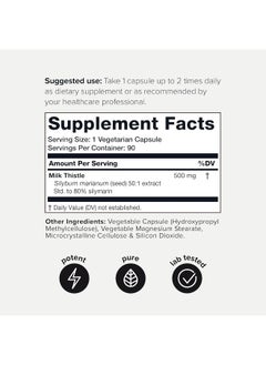 Toniiq Toniiq 25,000mg 50x Concentrated Milk Thistle Extract - Milk Thistle 500mg Per Serving - 80% Silymarin - Bioavailable Silymarin Milk Thistle Supplement Capsules - 90 Vegetarian Caps  - Image 2