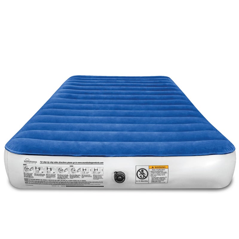 SoundAsleep Products SoundAsleep Camping Series Air Mattress with EcoFriendly PVC  Included Rechargeable Air Pump  Twin Size