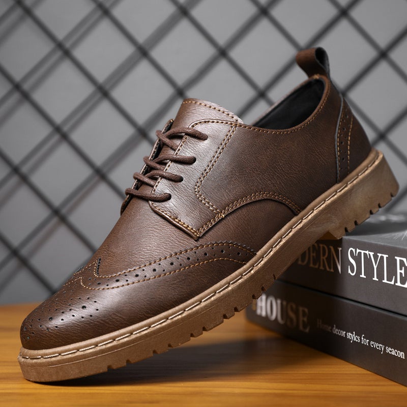 Mens Vintage Lace-up Casual Shoes N18 brown 