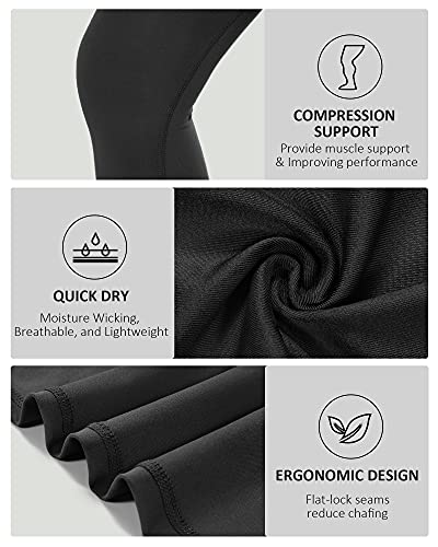 Roadbox 2 Pack Boys Compression Pants Leggings Base Layer Underwear Youth Quick Dry Spandex Tights Running Football Blackwhite - Image 3