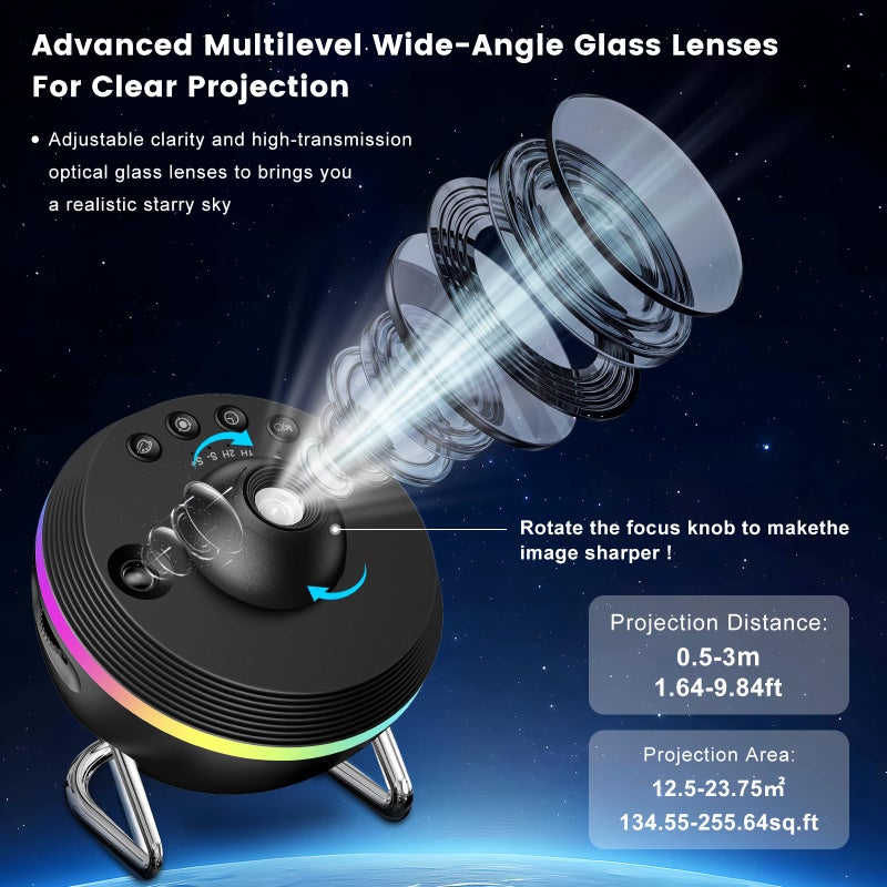 Astarama Galaxy Star Projector, 13 in 1 Planetarium Projector Space Ceiling Nebula Starry Sky Night Light with Light Strip, Dynamic Meteor Effect. Home Theater Living Room Decor for Kid Adult Gift - Image 4