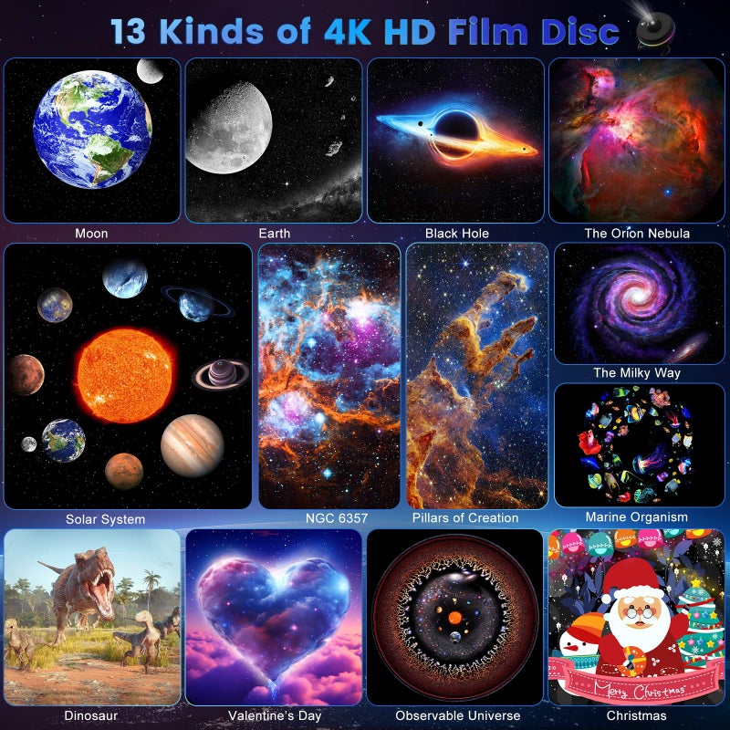 Astarama Galaxy Star Projector, 13 in 1 Planetarium Projector Space Ceiling Nebula Starry Sky Night Light with Light Strip, Dynamic Meteor Effect. Home Theater Living Room Decor for Kid Adult Gift - Image 2