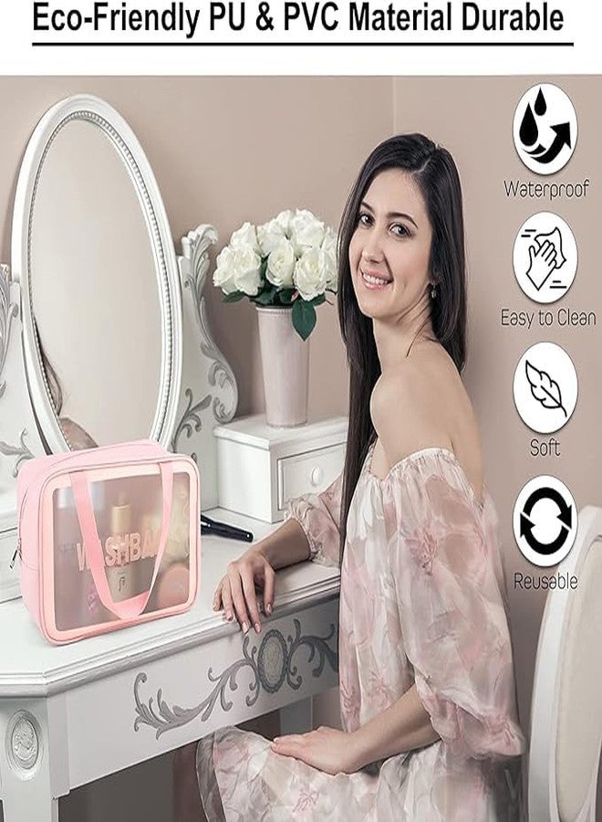 Ranjkri Wash Toiletry Bag,PVC Waterproof Makeup Bag, Travel Toiletry Organizer Bag, Waterproof & Draining Clear Makeup Bag Tote Bag, Large Capacity Clear Cosmetic Bag (Wash Bag Ping) - Image 5