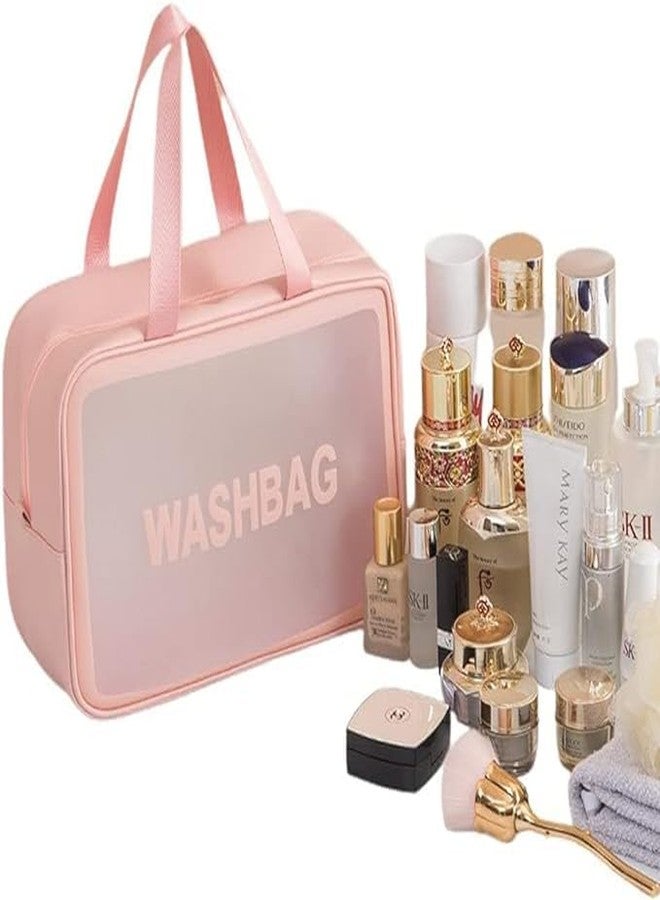 Ranjkri Wash Toiletry Bag,PVC Waterproof Makeup Bag, Travel Toiletry Organizer Bag, Waterproof & Draining Clear Makeup Bag Tote Bag, Large Capacity Clear Cosmetic Bag (Wash Bag Ping) - Image 4