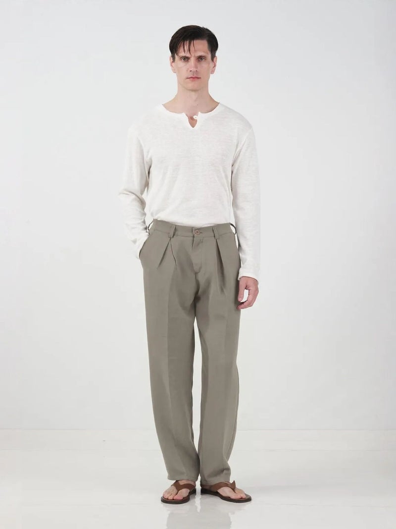 GIESTO High Waist Pleated Tailored Trousers - Image 4