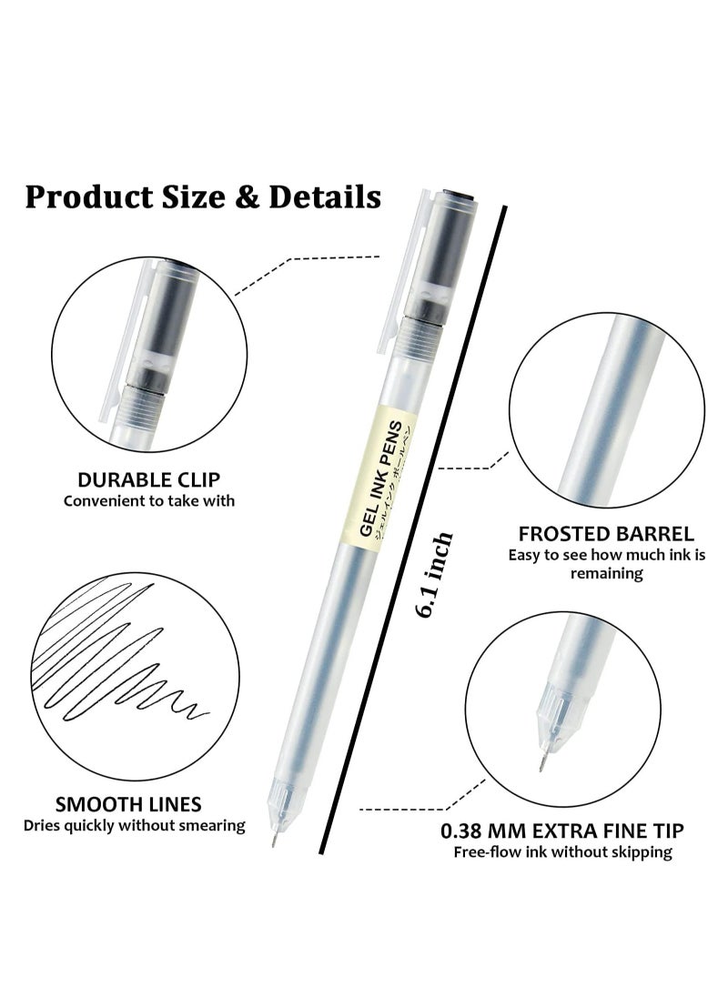 Oasisgalore 12 Pcs Black Gel Ink Pens Set，0.35mm Quick-Drying Ballpoint Pens for Home, School Writing and Journaling  - Image 4