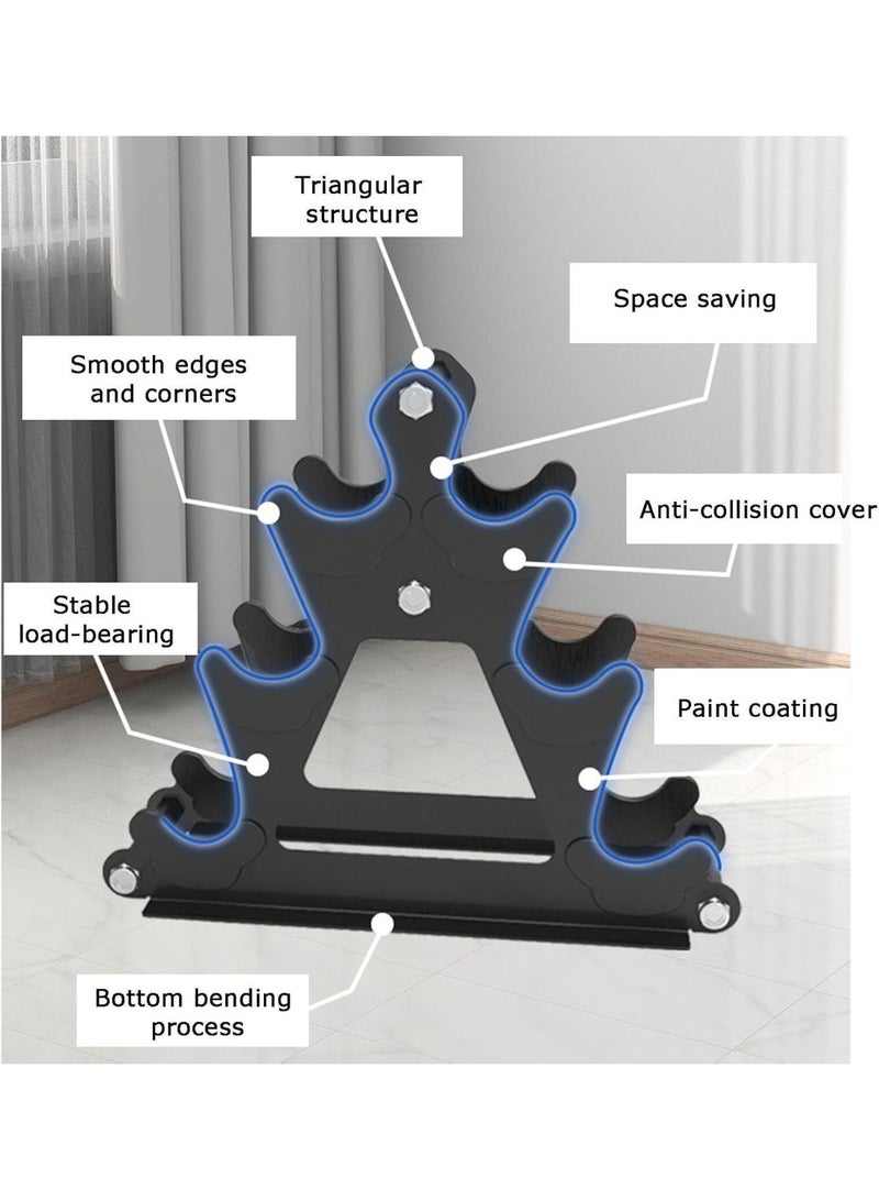 COYO 3 Tier Weight Rack for Dumbbells - Compact Weight Holder Small Dumbbell Rack, Metal Weights Organizer Designed for Men and Women Home Gym Exercise - Image 2