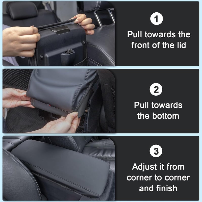 TOPINSTALL 2025 2026 Camry Center Console Cover Compatible with 2025 2026 Toyota Camry (LE/SE/XLE/XSE) Accessory, PU Leather Armrest Box Lid Protector Anti-Scratch Middle Console Cover Black Trendy budget practical design - Image 5