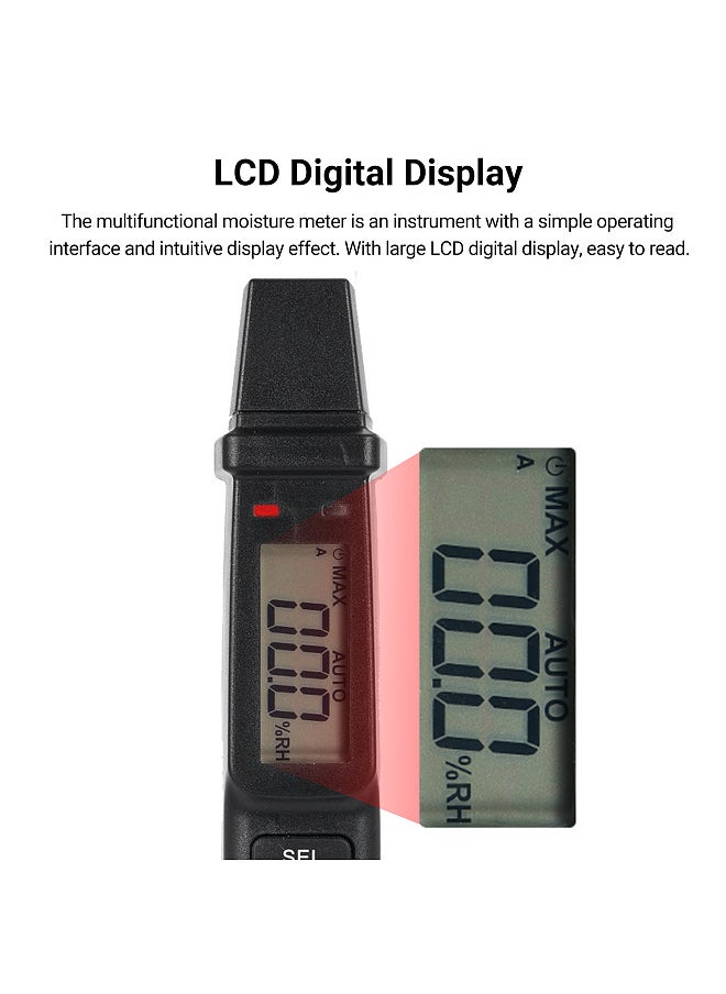 Lepmerk FY8861 Wood Moisture Meter Wood Moisture Detector Digital Wood Moisture Meter Professional 2 Pins Wood Humidity Tester Portable Pen-Type Timber Hygrometer Meter  - Image 2