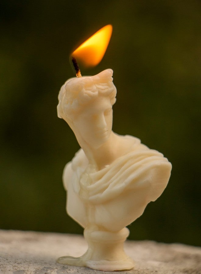 THE UMBRELLA STORE متجر المظلات: شمعة صغيرة مصنوعة يدويًا على شكل تمثال أبولو، لتزيين المنزل والحفلات، بدون رائحة، مصنوعة من شمع الصويا الطبيعي 100%، احتراق نظيف وخالٍ من الدخان - Image 1