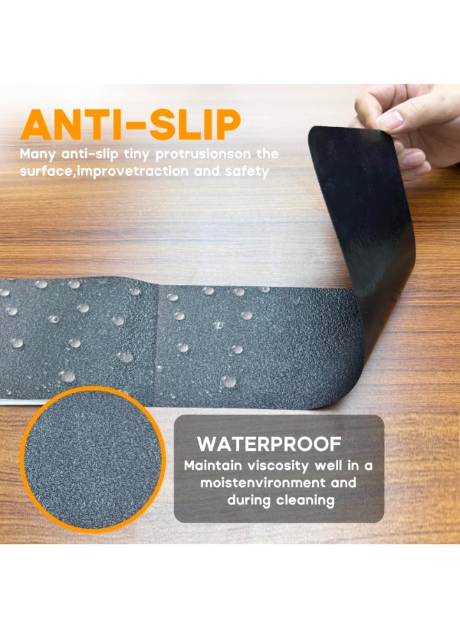 SANMUGEED 15Pack Non-Slip Stair Treads for Wooden Steps - 4" x 30" Pre-Cut Anti-Slip Strips with Roller - Adhesive Stair Safety Treads - Ideal for Kids, Elders, and Pets - Image 3