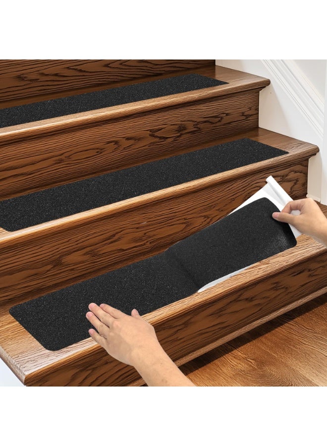 SANMUGEED 15Pack Non-Slip Stair Treads for Wooden Steps - 4" x 30" Pre-Cut Anti-Slip Strips with Roller - Adhesive Stair Safety Treads - Ideal for Kids, Elders, and Pets - Image 4