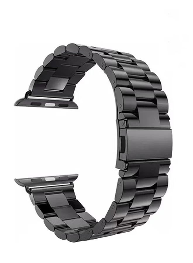 NIBEMINENT Stainless Steel Replacement Band For Apple Watch 42/44/45/49mm Series 7/6/5/4/3/2/1 Black  - Image 1