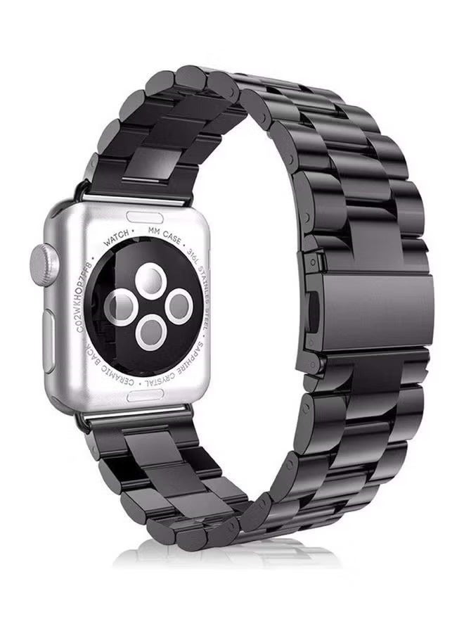 NIBEMINENT Stainless Steel Replacement Band For Apple Watch 42/44/45/49mm Series 7/6/5/4/3/2/1 Black  - Image 2