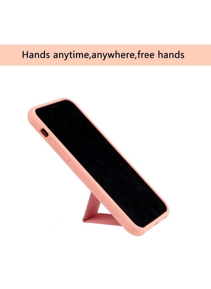 VITION Case Cover For iPhone 13 Pro, Finger Grip  Phone holder Case Car Magnetic Multi-function 3 in 1 Shockproof Back Cover Protective Case (iPhone 13 Pro light pink) - Image 2