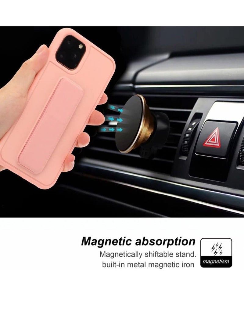 VITION Case Cover For iPhone 13 Pro, Finger Grip  Phone holder Case Car Magnetic Multi-function 3 in 1 Shockproof Back Cover Protective Case (iPhone 13 Pro light pink) - Image 4