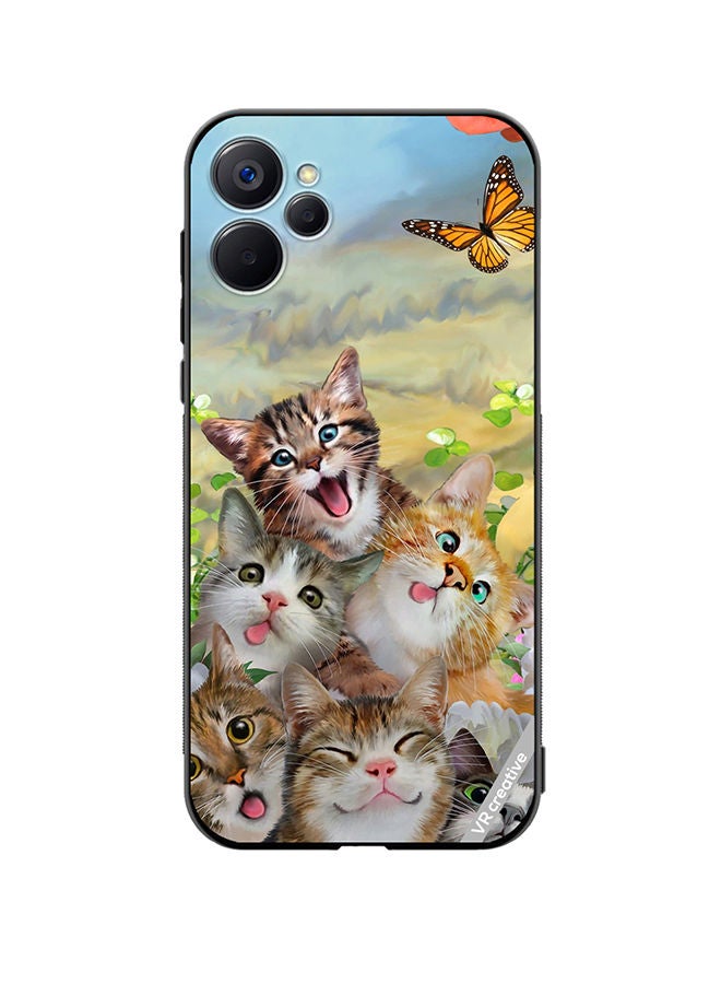 VR CREATIVE Protective Case Cover For Realme 9i 5G Cats Design Multicolour - Image 1