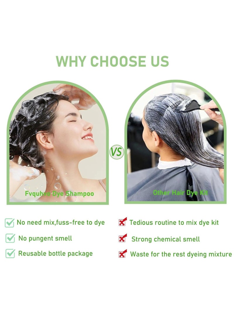 ORTUK - 500ML Hair Dye Shampoo, 3 in 1 Hair Colour Shampoo Instant Result in 5 Minutes, Long Lasting Hair Dyeing Shampoo, Dye Gray Hair to Coffee Brown Hair, Ammonia Free Healthy Hair Care for Men and Women - Image 1