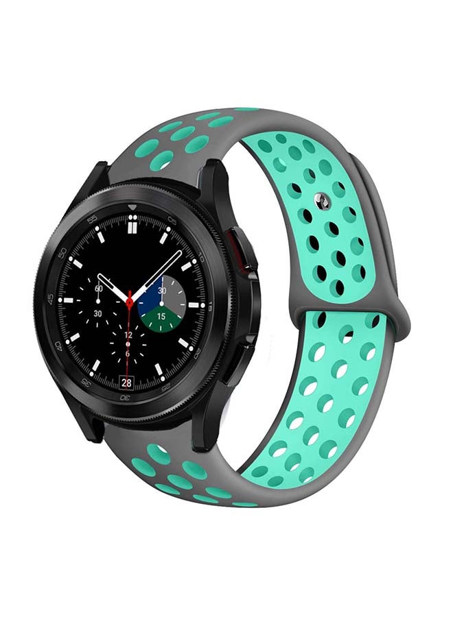 Perfii Dot Silicone Replacement Band For Samsung Galaxy Watch4 42/46mm Grey/Green - Image 2